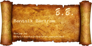Bentsik Bertram névjegykártya